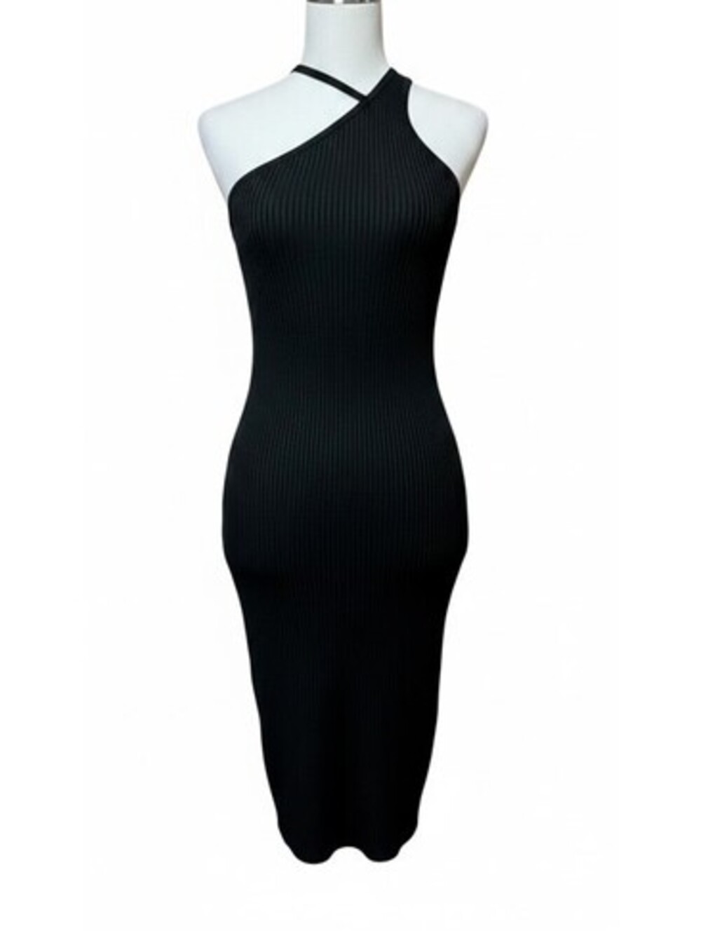 LuLus Black Halter Bodycon Mini (Size Med) NWT